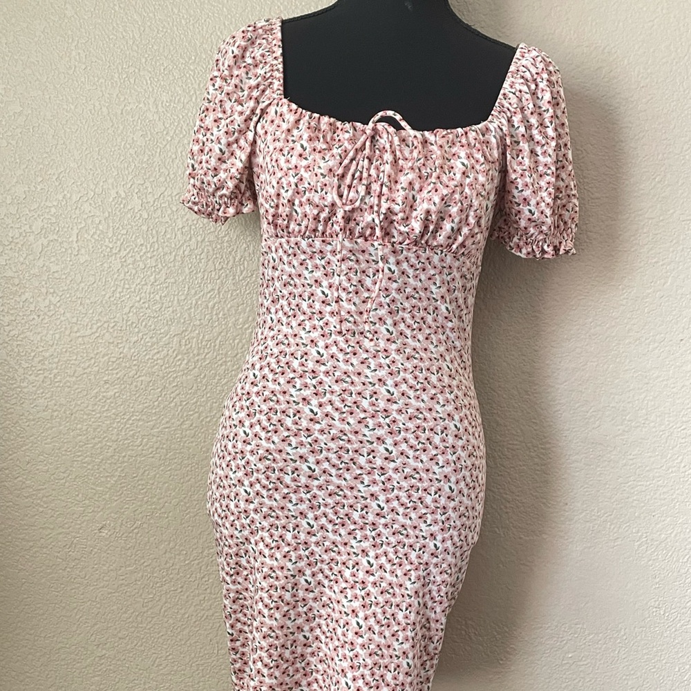 Pink floral dress